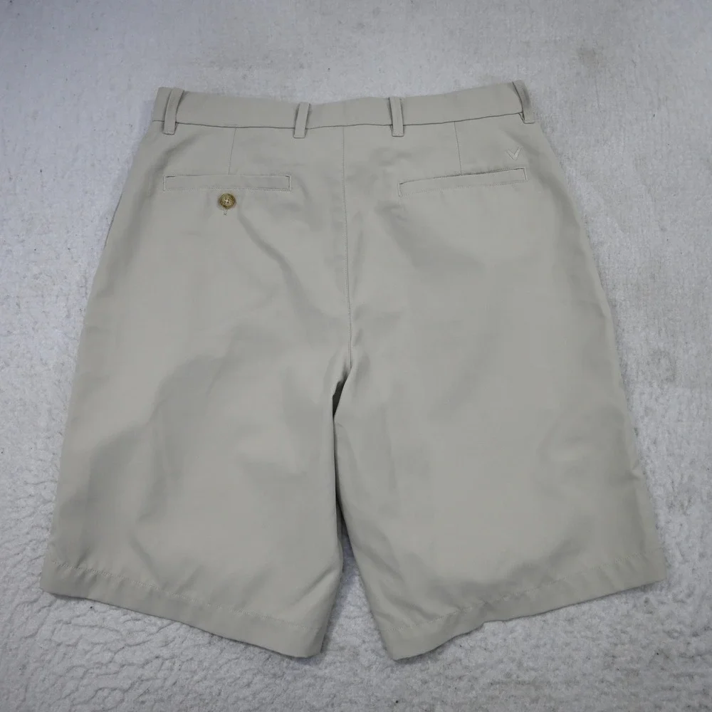 Callaway Golf Shorts Mens 32 Regular Beige Performance Tech Flat Front Stretch